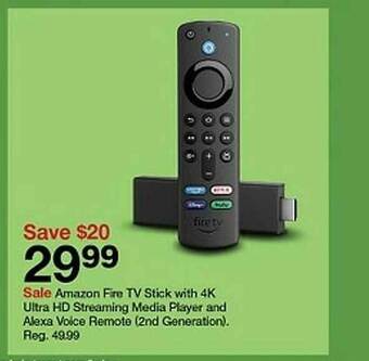 Target Amazon fire tv stick with 4k ultra hd streaming media player and alexa voice remote offer