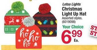 Ace Hardware Lotsa lights christmas light up hat offer