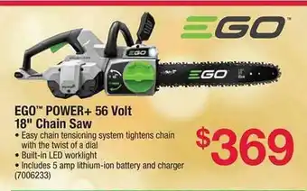 Ace Hardware Ego power+ 56 volt 18 offer