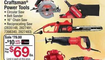 Ace Hardware Craftsman power tools offer