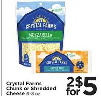Cub Foods Crystal farms chunk or shredded cheese offer