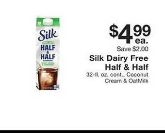 Fairway Store Market Silk dairy free half & half offer