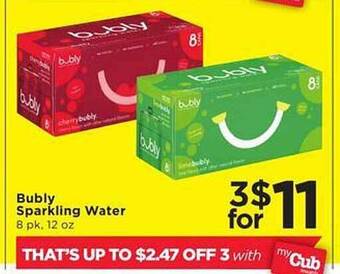 Cub Foods Bubly sparkling water offer
