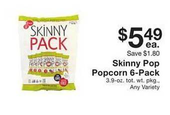Fairway Store Market Skinny pop popcorn 6-pack offer