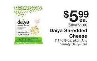 Fairway Store Market Daiya shredded cheese offer