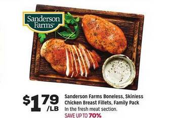 Grocery Outlet Sanderson farms boneless, skinless chicken breast fillets offer