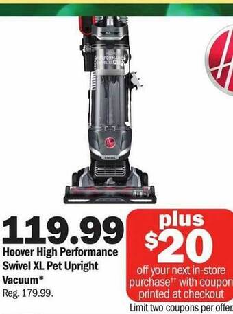 Meijer Hoover high performance swivel xl pet upright vacuum offer