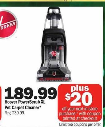 Meijer Hoover powerscrub xl pet carpet cleaner offer