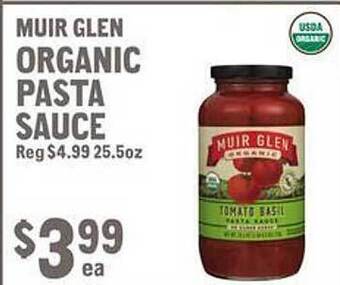 New Seasons Market Muir glen organic pasta sauce offer