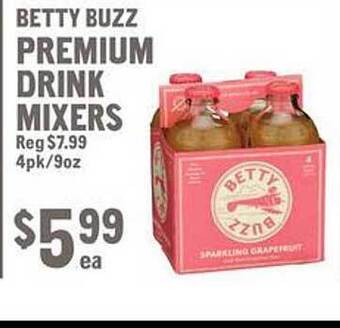 New Seasons Market Betty buzz premium drink mixers offer