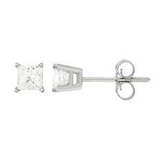 Kohl's 14k white gold 1/2-ct. t.w. princess-cut diamond solitaire earrings offer