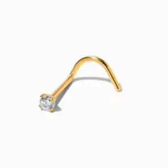Claire's 18kt gold plated titanium cubic zirconia 20g nose stud offer