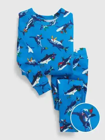 Babygap 100% organic cotton holiday shark pj set