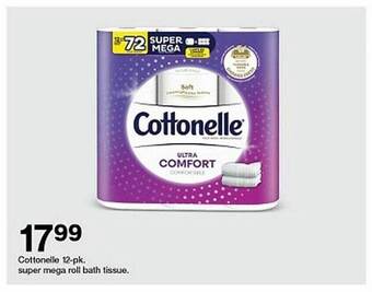 Target Cottonelle 12-pk super mega roll bath tissue offer