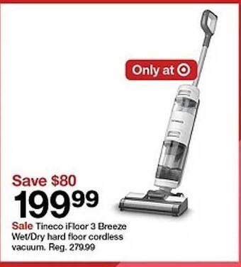 Target Tineco ifloor 3 breeze wet dry hard floor cordless vacuum offer