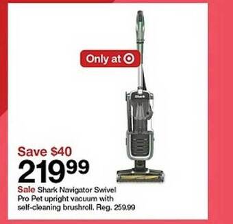 Target Shark navigator swivel pro pet upright vacuum with self-cleaning brushroll offer
