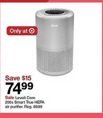 Target Levoit core 200s smart true hepa air purifier offer
