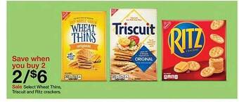 Target Select wheat thins triscuit and ritz crackers offer