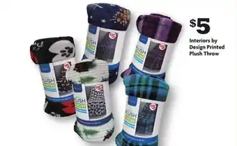 Family Dollar Interriors by design printed plush throw offer