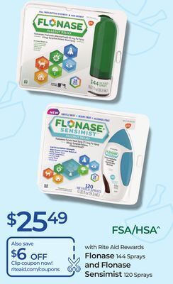 Rite Aid Flonase and flonase sensimist offer