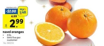 Lidl Navel oranges offer