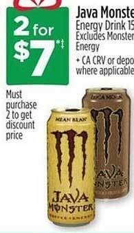 Dollar General Java monster energy drink offer