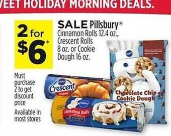 Dollar General Pillsbury cinnamon rolls, crescent rolls or cookie dough offer