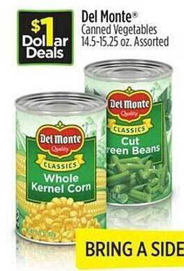 Dollar General Del monte canned vegetables offer
