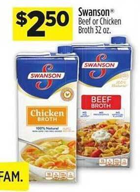 Dollar General Swanson beef or chicken broth offer