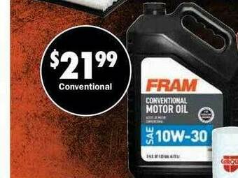 Carquest Fram Conventional Motor Oil 10w-30 offer