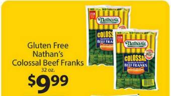 Gluten Free Nathan's Colossal Beef Franks