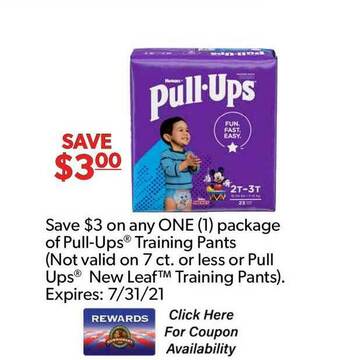 Commissary Pull-Ups® Training Pants Or Pull Ups® New Leaf™ Training Pants offer