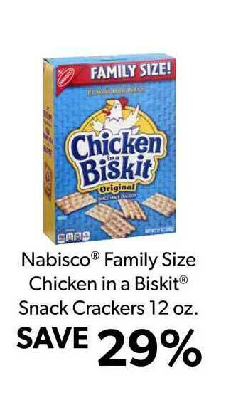 Commissary Nabisco® Family Size Chicken In A Biskit® Snack Crackers offer