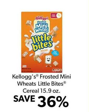 Commissary Kellogg's® Frosted Mini Wheats Little Bites® Cereal 15.9 Oz. offer