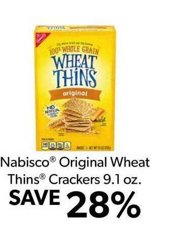 Commissary Nabisco® Original Wheat Thins® Crackers 9.1 Oz. offer