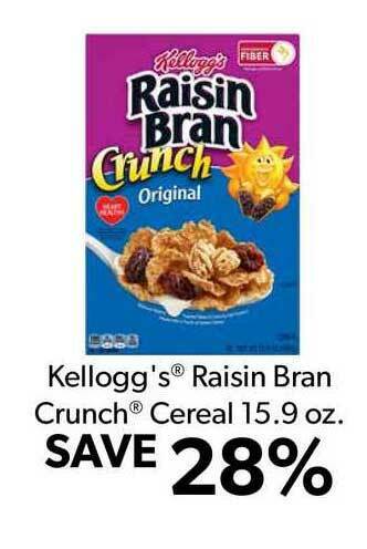 Commissary Kellogg's® Raisin Bran Crunch® Cereal 15.9 Oz. offer