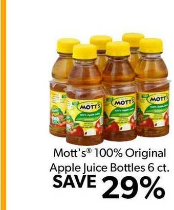 Commissary Mott's® 100% Original Apple Juice Bottles 6 Ct. offer