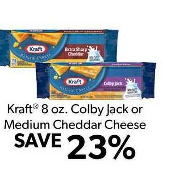 Commissary Kraft® 8 Oz. Colby Jack Or Medium Cheddar Cheese offer