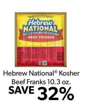 Commissary Hebrew National® Kosher Beef Franks 10.3 Oz. offer