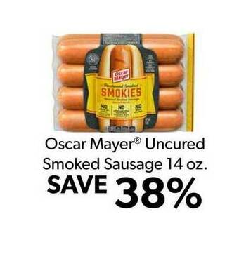 Commissary Oscar Mayer® Uncured Smoked Sausage 14 Oz. offer