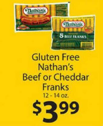 Supermercado Nuestra Familia Gluten Free Nathan's Beef Or Cheddar Franks offer