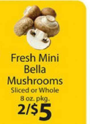 Supermercado Nuestra Familia Fresh Mini Bella Mushrooms Sliced Or Whole offer