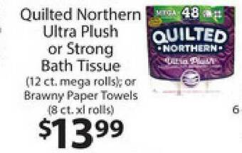 Supermercado Nuestra Familia Quilted Northern Ultra Plush Or Strong Bath Tissue Or Brawny Paper Towels offer