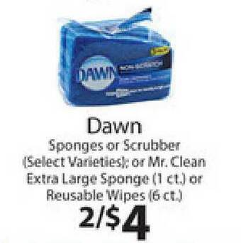 Supermercado Nuestra Familia Dawn Sponges Or Scrubber Or Mr. Clean Extra Large Sponge Or Reusable Wipes offer