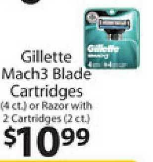 Supermercado Nuestra Familia Gillette Mach3 Blade Cartridges Or Razor With 2 Cartridges offer