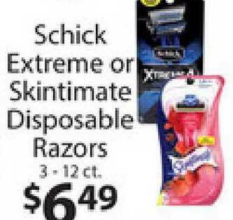 Supermercado Nuestra Familia Schick Extreme Or Skintimate Disposable Razors offer