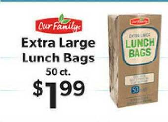 Supermercado Nuestra Familia Our Family Extra Large Lunch Bags offer