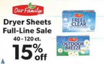 Supermercado Nuestra Familia Our Family Dryer Sheets Full-Line Sale offer