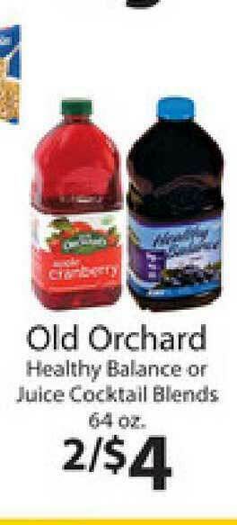 Old Orchard Healthy Balance Or Juice Cocktail Blends