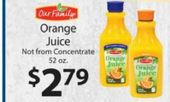 No Frills Supermarkets Our Family Orange Juice Not From Concentrate offer